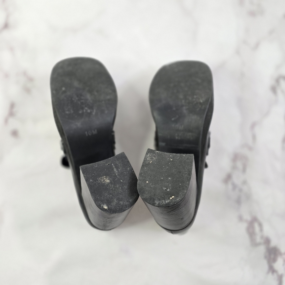 Delias Dolls Kill Loafer Women 10 Black Patent There She Platform Butterfly Shoe - Picture 8 of 11